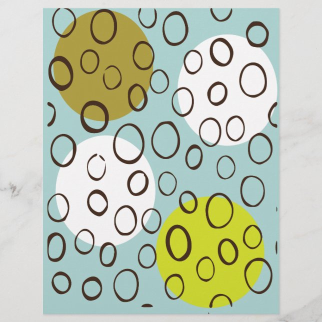 Papel de Scrapbook com Padrão de Círculo (Frente)