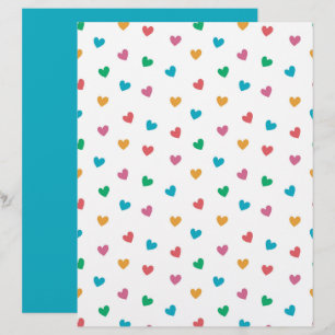 Papel de Scrapbook com Padrão de Corações Pequenos