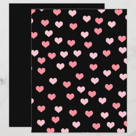 Papel de Scrapbook com Padrão de Corações Rosa Fof