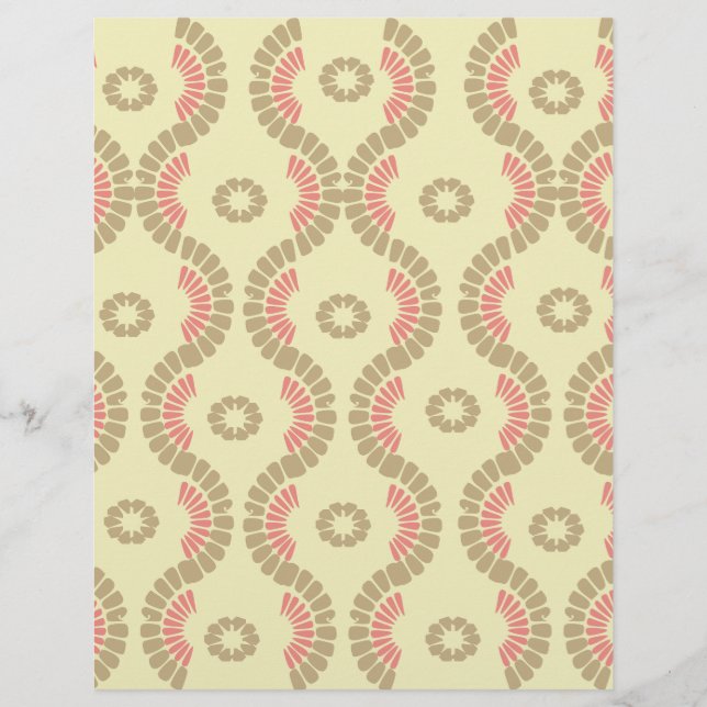Papel de Scrapbook com Padrão de Curva (Frente)