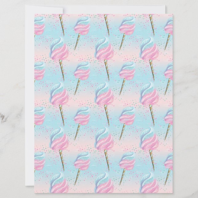 Papel de Scrapbook com Padrão de Doces e Açúcar  (Frente)