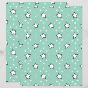 Papel de Scrapbook com Padrão de Estrela Fofa