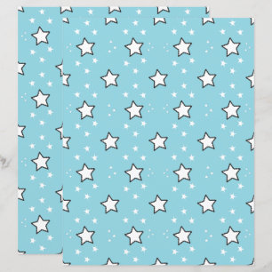 Papel de Scrapbook com Padrão de Estrela Fofa