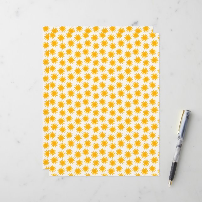 Papel de Scrapbook com Padrão de Explosão Solar Do (Frente/Verso In Situ)