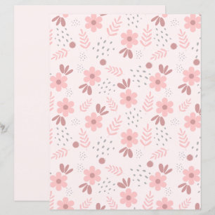Papel de Scrapbook com Padrão de Flor Fofa
