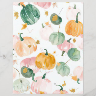 papel de scrapbook com padrão de outono de abóbora