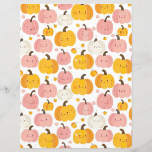 papel de scrapbook com padrão de outono de abóbora