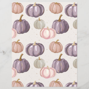 papel de scrapbook com padrão de outono de abóbora