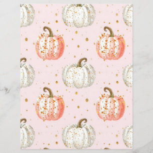 papel de scrapbook com padrão de outono de abóbora