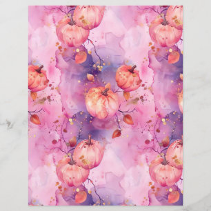 papel de scrapbook com padrão de outono de abóbora