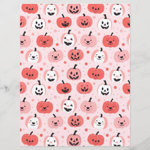 papel de scrapbook com padrão de outono de abóbora