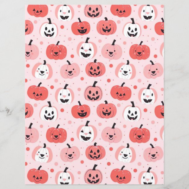 papel de scrapbook com padrão de outono de abóbora (Frente)