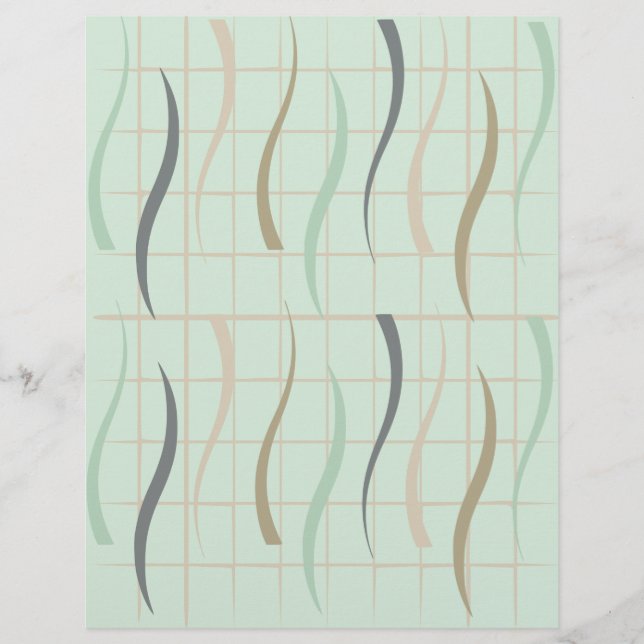 Papel de Scrapbook com Padrão de Redemoinho e Grad (Frente)