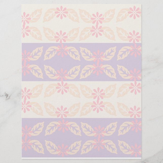 Papel de Scrapbook com Padrão Floral Bonito (Frente)