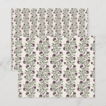Papel de Scrapbook com Padrão Floral em Verde Musg