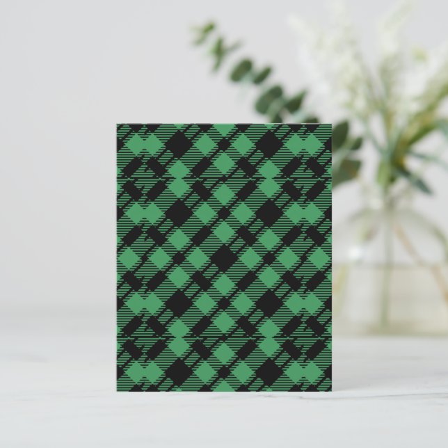 Papel de Scrapbook com Padrão Xadrez Verde de Feri (Em pé/Frente)