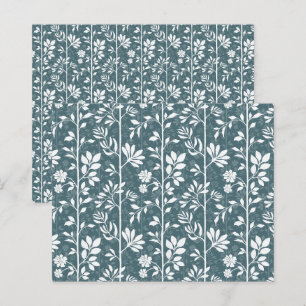 Papel de Scrapbook com Silhueta Floral Verde Escur