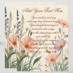 Papel de Scrapbook com Texto Personalizado Flor Se