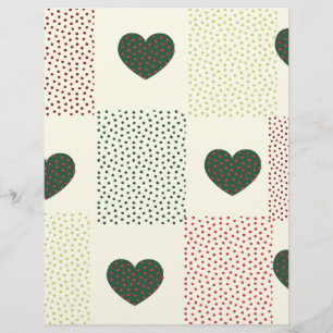Papel de Scrapbook Corações e Pontos Finos