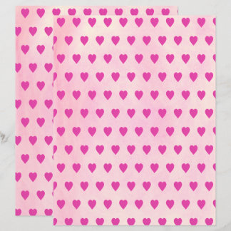 Papel de Scrapbook Corações Rosa em Misturas Rosa