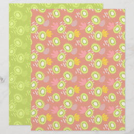 Papel de Scrapbook Coral Kiwi