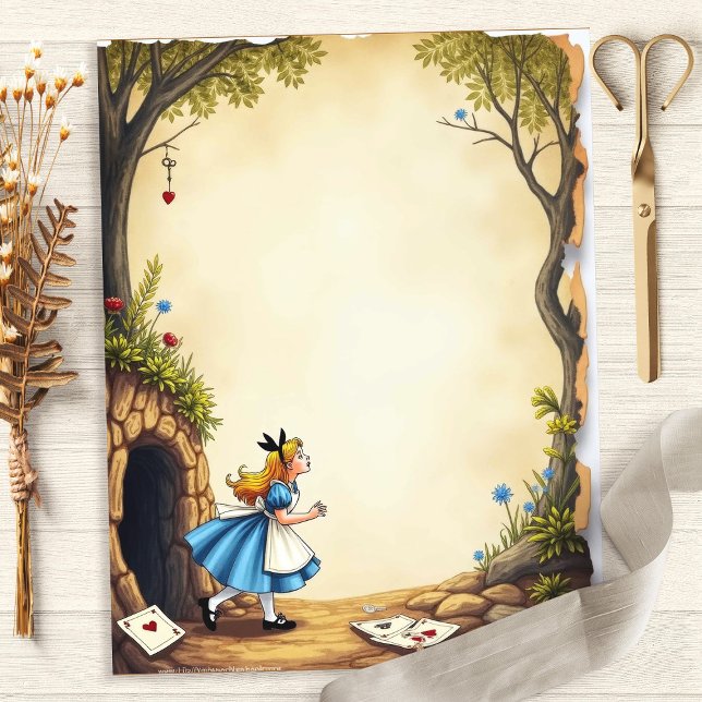 Papel de Scrapbook da Alice Descendo a Toca do Coe (Criador carregado)