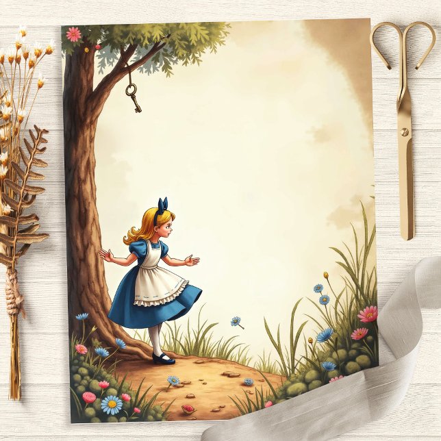 Papel de Scrapbook da Alice e da Árvore da Chave (Criador carregado)