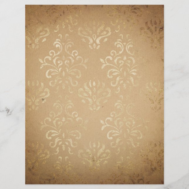 Papel de Scrapbook Damask Estilo Vintage (Frente)
