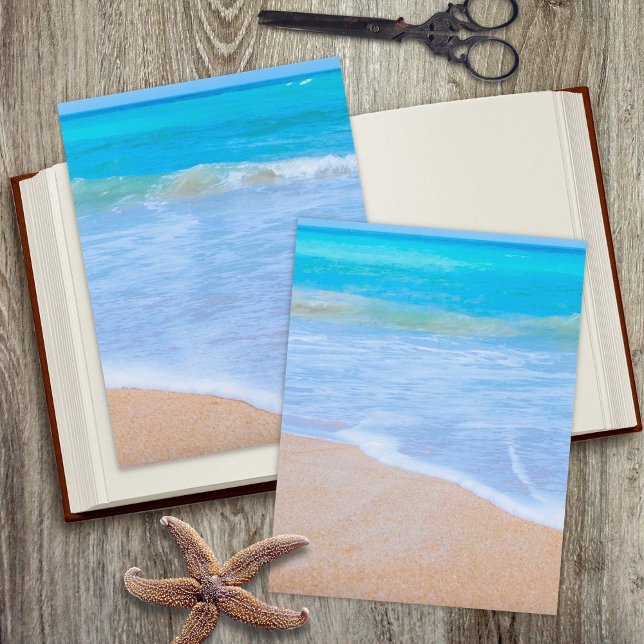 Papel de Scrapbook de Areia de Praia com Água do O (Criador carregado)