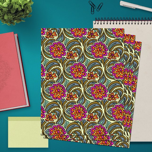 Papel de Scrapbook de Arte de Flores de Jardim com (Criador carregado)
