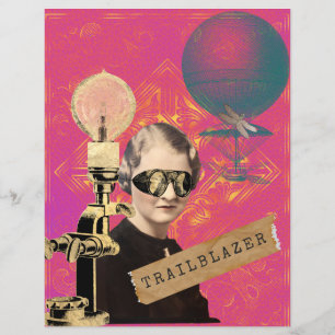 Papel de Scrapbook de Arte Pop Pioneira Steampunk