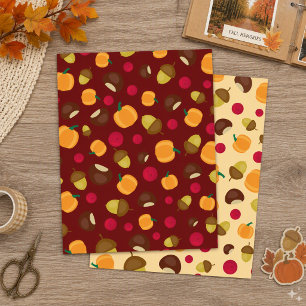 Papel de Scrapbook de Bagas de Abóbora de Outono d