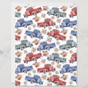 Papel de Scrapbook de Caminhonetes Clássicas Ameri
