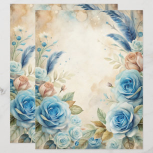 Papel de Scrapbook de Chique Azul