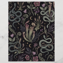 Papel de Scrapbook de Cobras Escuras e Plantas Car