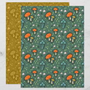 Papel de Scrapbook de Cogumelo da Floresta