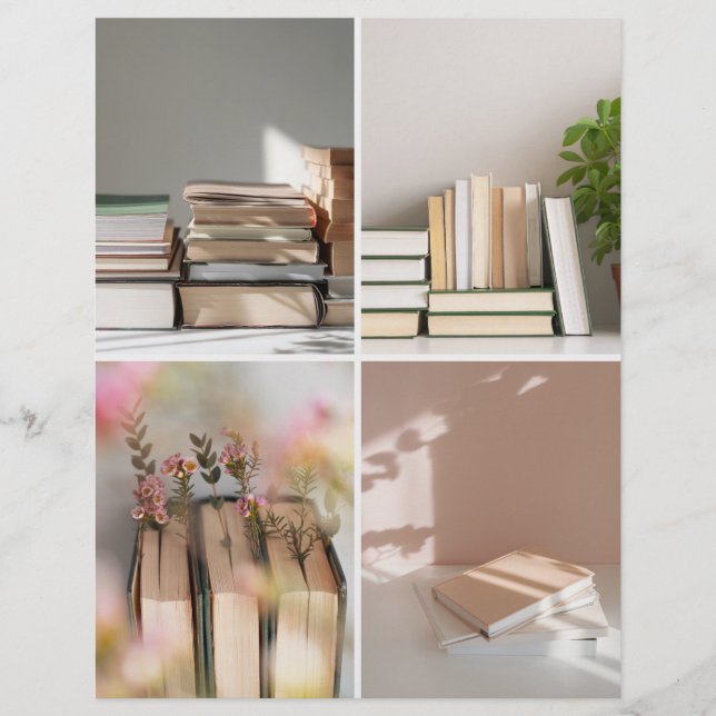 Papel de Scrapbook de Colagem de Livros Academia L (Frente)