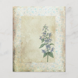 Papel de Scrapbook de Colagem Floral Azul Shabby