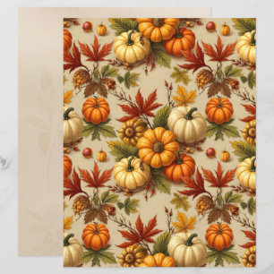 Papel de Scrapbook de Colheita de Abóbora