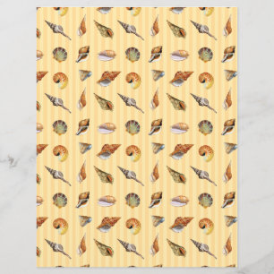 Papel de Scrapbook de Conchas Antigas com Faixa de