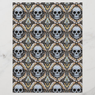 papel de scrapbook de crânio elegante de halloween