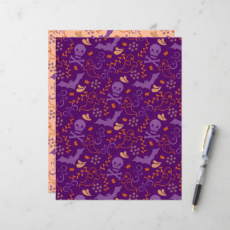 Papel de Scrapbook de Crânios e Fantasmas de Hallo