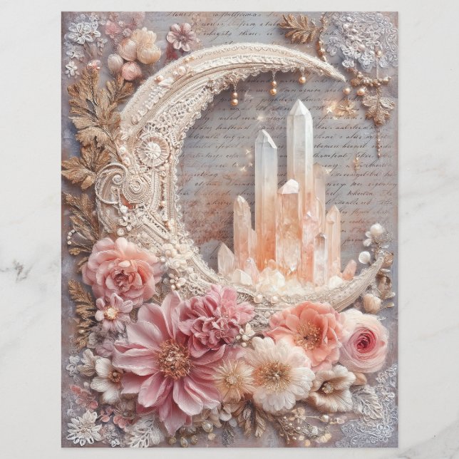 Papel de Scrapbook de Cristais da Lua Journal Junk (Frente)