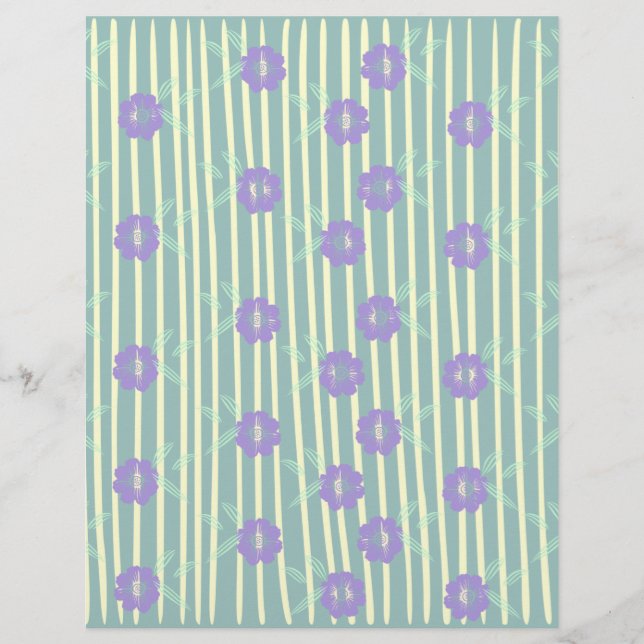 Papel de Scrapbook de Design Floral (Frente)