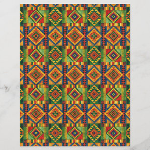 Papel de scrapbook de dupla face com padrão Kente