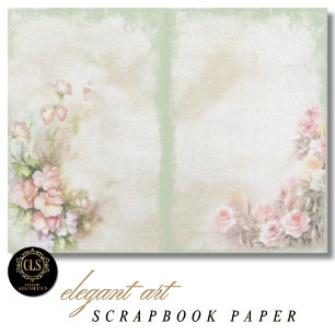 Papel de Scrapbook de Efêmeras Florais Vintage #10