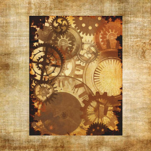 Papel de Scrapbook de Engrenagens Steampunk
