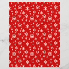 Papel de scrapbook de floco de neve vermelho-branc