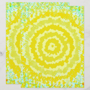 Papel de Scrapbook de Flor Abstrata Amarela 2 Lado