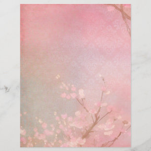 Papel de scrapbook de flores cor-de-rosa